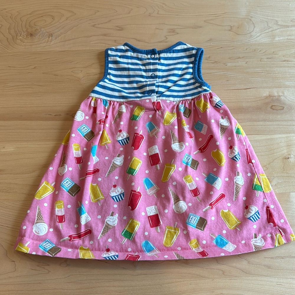 Mini Boden Blue and Pink Ice Cream Print Dress & Matching Ruffle Bloomers 12-18 - Picture 4 of 6